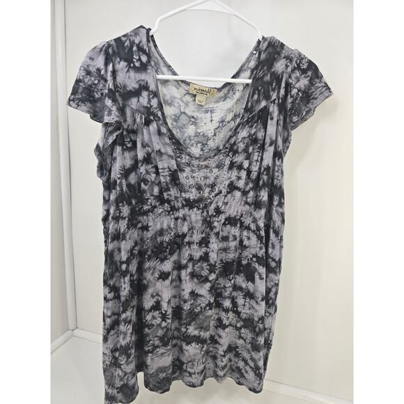 Lot of 3 Women’s L Tops Casual One World Black and Alfred Dunner Navy Pink - Picture 1 of 6